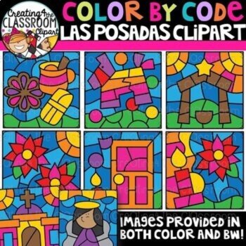 Holidays Around the World Color by Code Clipart Bundle, image 3
