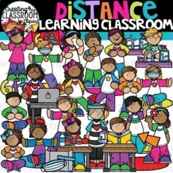 Distance Learning Clipart Bundle {Social Distancing Clipart}, image 3