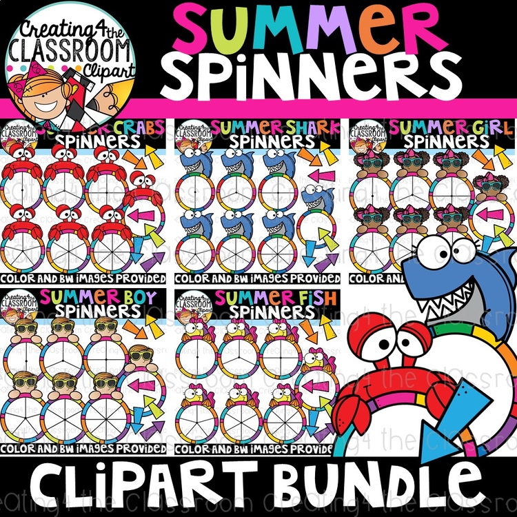 Summer Spinners Clipart Bundle {Summer Clipart}