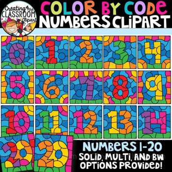 Color by Code Clipart Bundle | Upper & Lowercase Letters, Numbers, image 4
