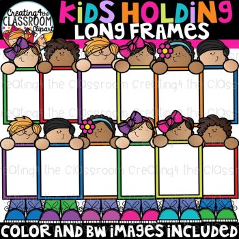Kids Holding Blank Frames Clipart Bundle {Kids Clipart}, image 2