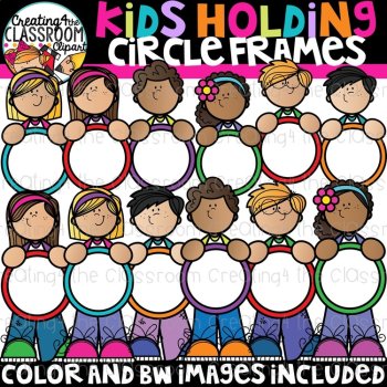 Kids Holding Blank Frames Clipart Bundle {Kids Clipart}, image 3