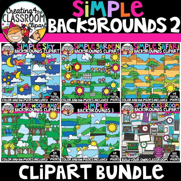 Simple Backgrounds 2 Clipart Bundle {Backgrounds Clipart}