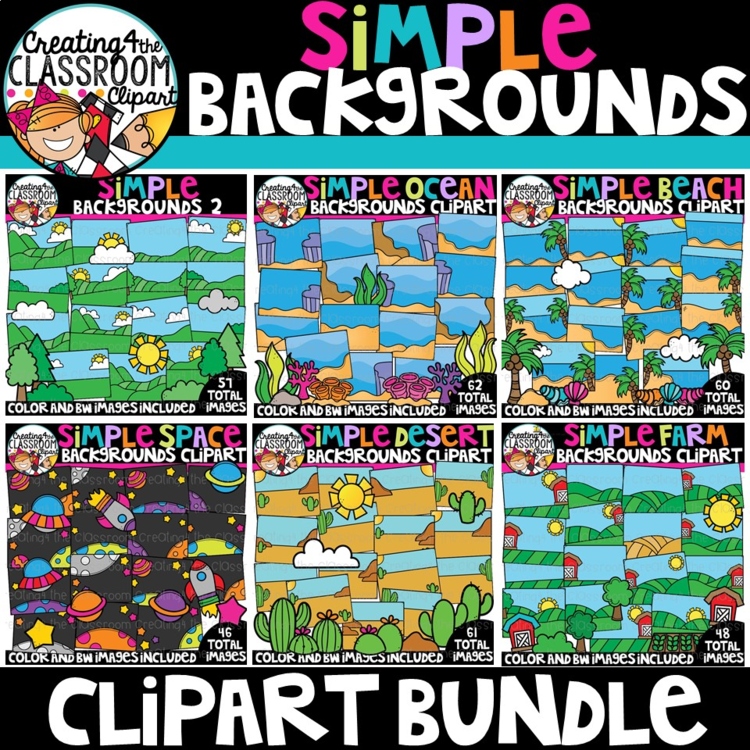 Simple Backgrounds Clipart Bundle {Backgrounds Clipart}