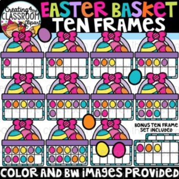 Easter Ten Frames Clipart Bundle {Easter Clipart}, image 2