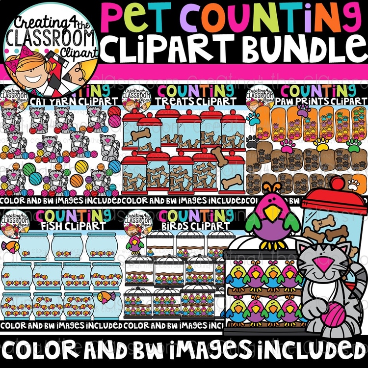 Pet Counting Clipart Bundle {$21.00 Value}