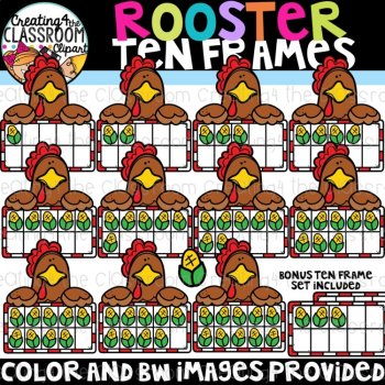 Farm Animal Ten Frames Clipart Bundle {Farm Clipart}, image 3