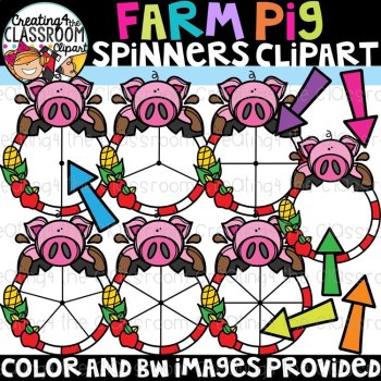 Farm Animal Spinners Clipart Bundle {Farm Clipart}, image 2