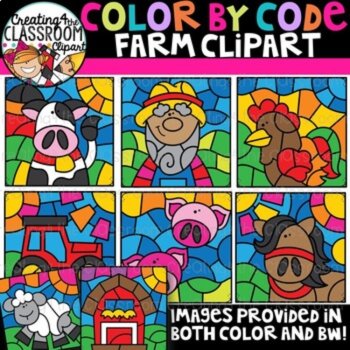 Color by Code Mix Clipart Bundle {Color by Code Clipart}, image 2