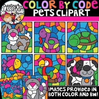 Color by Code Mix Clipart Bundle {Color by Code Clipart}, image 4
