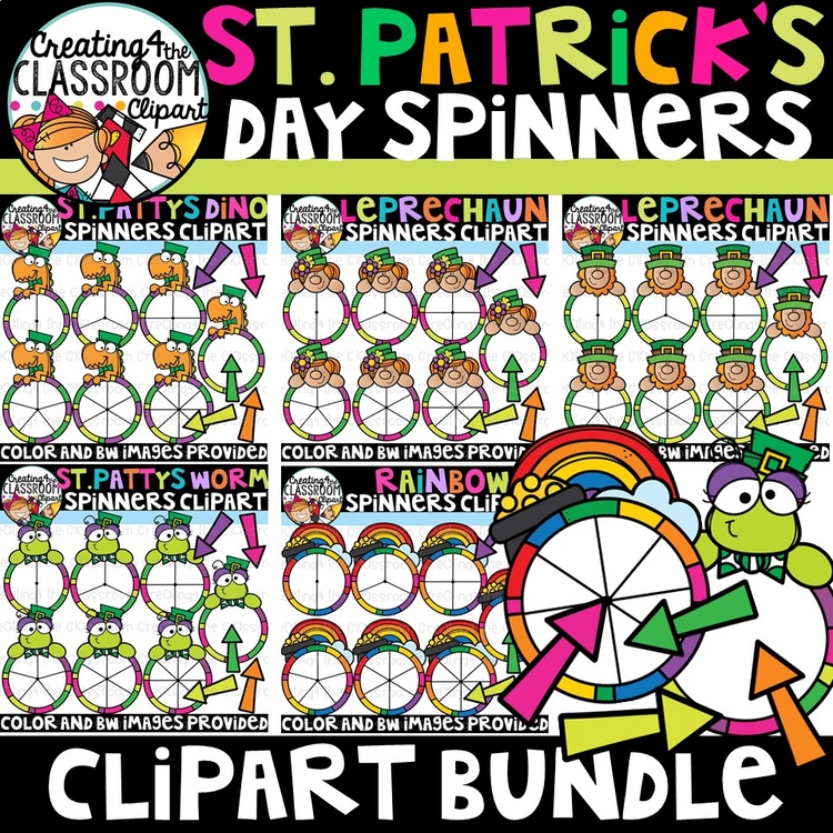 St. Patrick's Day Spinners Clipart Bundle {St. Patrick's Day Clipart}