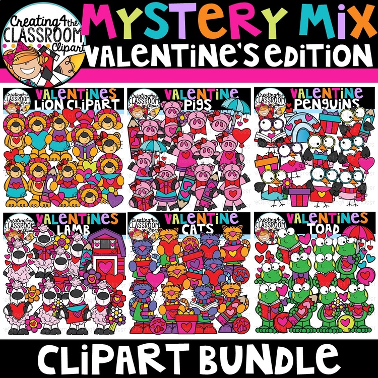 Mystery Mix Valentines Day Clipart Bundle (Valentines Clipart)