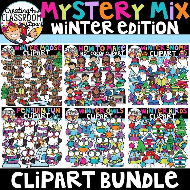 Mystery Mix Winter Clipart Bundle {Winter Clipart}