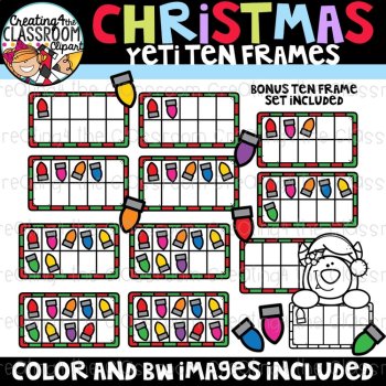 Christmas Ten Frames Clipart Bundle {Christmas Clipart}, image 3