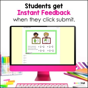 Google Classroom - 3rd Grade Fractions Review - Digital Math Station, image 4