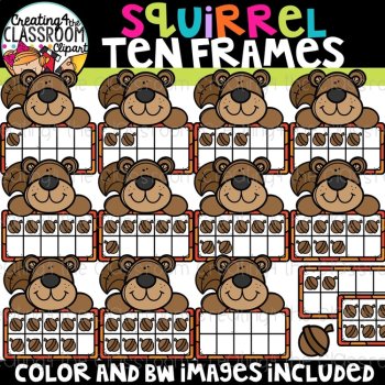 Fall Ten Frames Clipart Bundle {Fall Clipart}, image 3