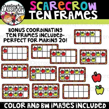 Fall Ten Frames Clipart Bundle {Fall Clipart}, image 4