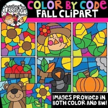 Color by Code Seasons Clipart Bundle {Color by Code Clipart}, image 2