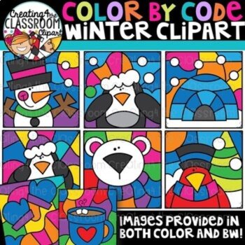 Color by Code Seasons Clipart Bundle {Color by Code Clipart}, image 3