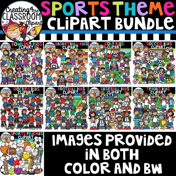 Sports Clipart Kids Bundle {Sports Clipart}