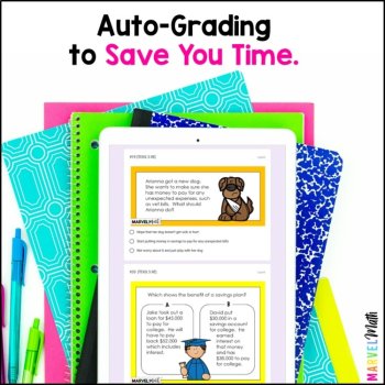 Google Classroom -3rd Grade Financial Literacy Review - Digital Math Station, image 3