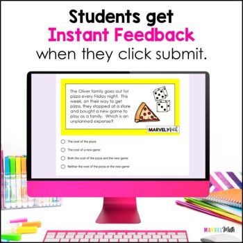 Google Classroom -3rd Grade Financial Literacy Review - Digital Math Station, image 4