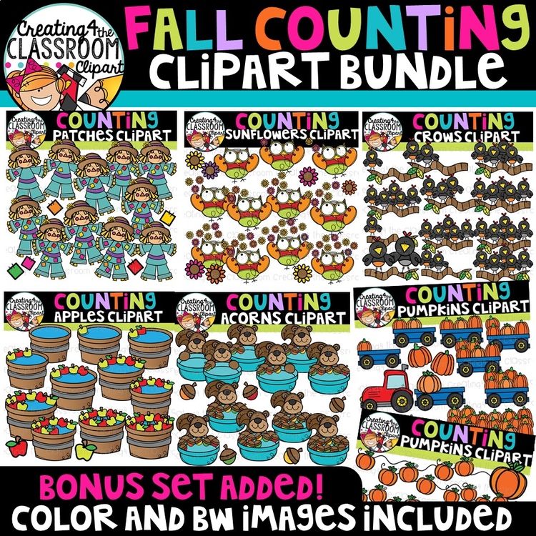 Fall Counting Clipart Bundle {Fall Clipart}