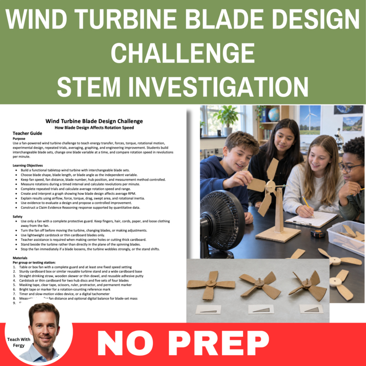 Wind Turbine Blade Design Challenge STEM Investigation | Renewable Energy