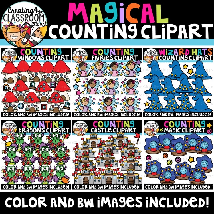 Magical Counting Clipart Bundle {Fairy tale Clipart}
