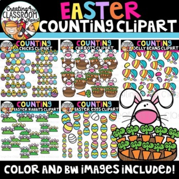 Easter Counting Clipart Bundle {Easter Clipart}