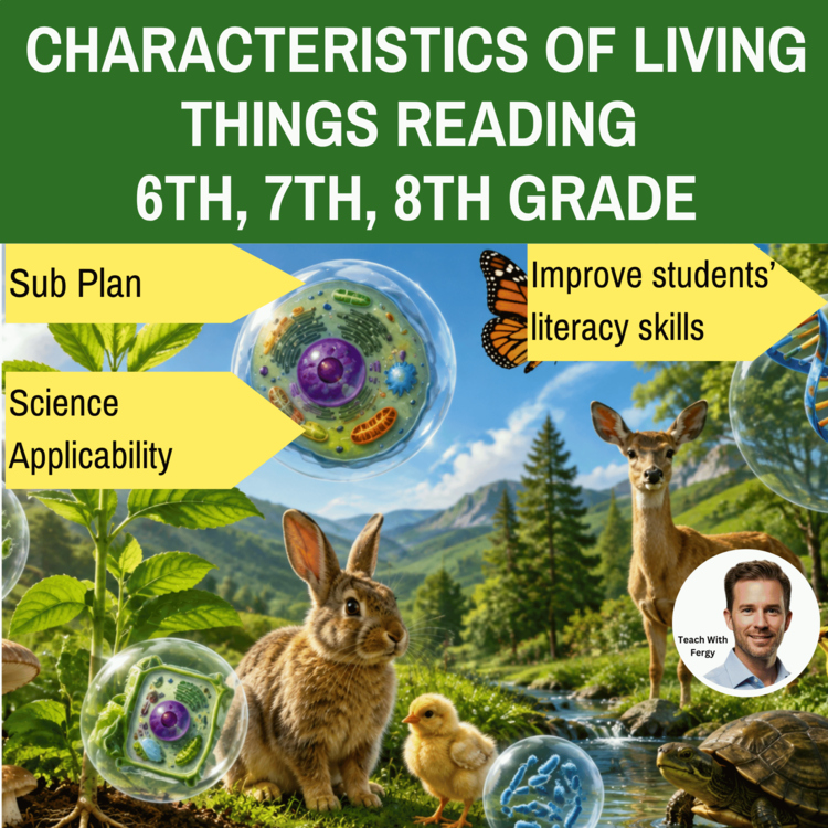Characteristics of Living Things Reading | What is Life? | 6th, 7th, 8th Grade