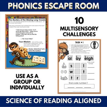 Long Vowel Teams Phonics Escape Room | Decoding Practice for 1st, 2nd, 3rd Grade, image 2