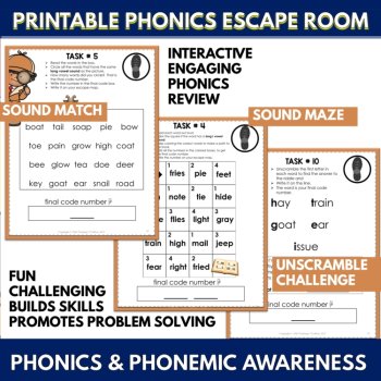 Long Vowel Teams Phonics Escape Room | Decoding Practice for 1st, 2nd, 3rd Grade, image 3