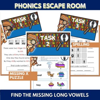 Long Vowel Teams Phonics Escape Room | Decoding Practice for 1st, 2nd, 3rd Grade, image 4
