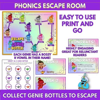R-Controlled Vowels Phonics Escape Room | Bossy R Decoding Game, image 2