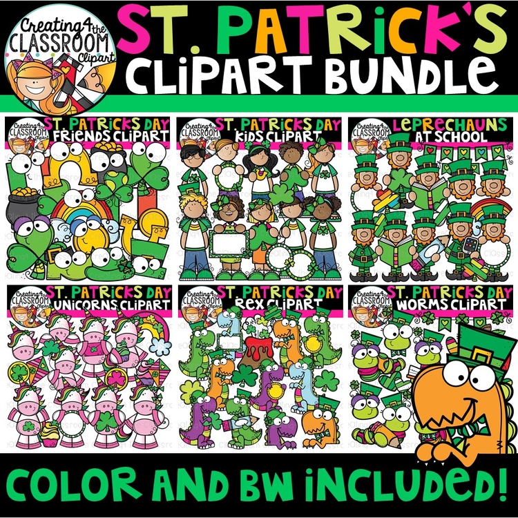 St. Patrick's Day Clipart Bundle- leprechaun clipart