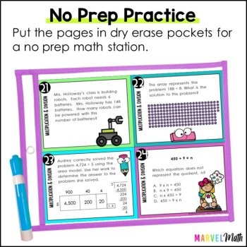 4th Grade STAAR Math Review Bundle - Print Task Cards - Fun STAAR Prep, image 2