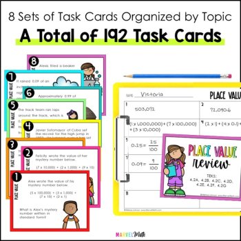 4th Grade STAAR Math Review Bundle - Print Task Cards - Fun STAAR Prep, image 4
