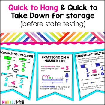 3rd Grade Fractions Word Wall Banner - Vocabulary Bunting, image 2
