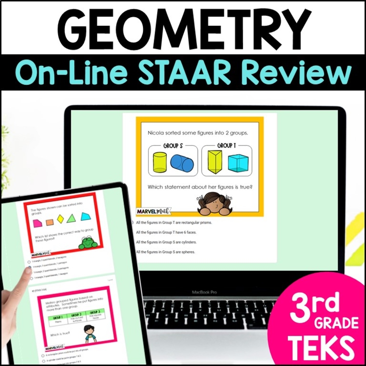 Google Classroom - 3rd Grade Geometry TEKS Review - Digital Math Station
