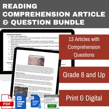 Human Impact & Sustainability - 13 Reading Comprehension Bundle | Grade 8 and Up, image 2