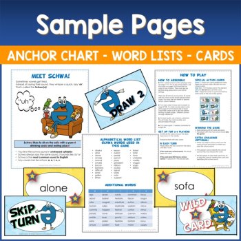 Schwa Sound Card Game, Editable Phonics Vowel Activity, Decoding & Syllables, image 4