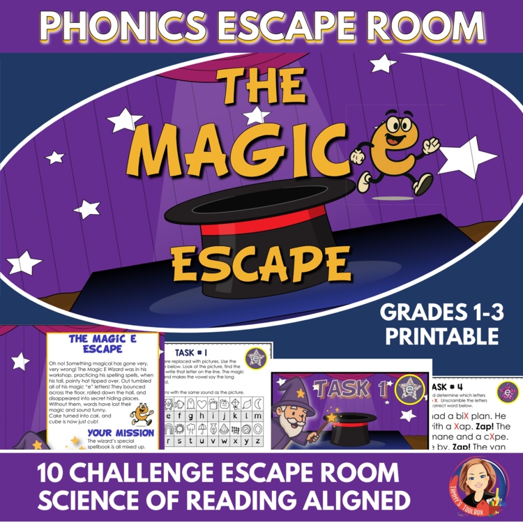 Magic E Phonics Escape Room Game | Printable Silent e Long Vowel CVCe Review