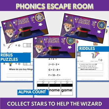 Magic E Phonics Escape Room Game | Printable Silent e Long Vowel CVCe Review, image 2
