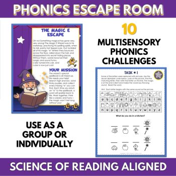 Magic E Phonics Escape Room Game | Printable Silent e Long Vowel CVCe Review, image 3