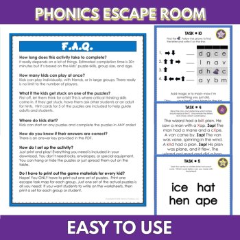Magic E Phonics Escape Room Game | Printable Silent e Long Vowel CVCe Review, image 4