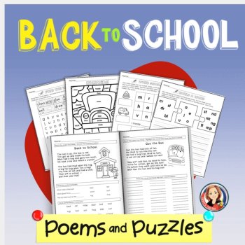 Back to School Phonics Worksheets | Decodable Poems & Literacy Games, image 2