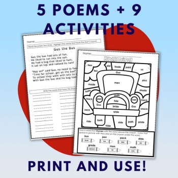 Back to School Phonics Worksheets | Decodable Poems & Literacy Games, image 4