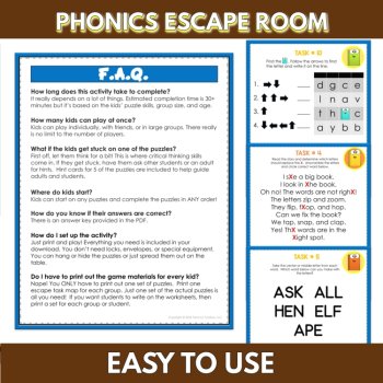 Library-Themed Phonics Escape Room | Printable Decoding, Spelling, and Word Game, image 4