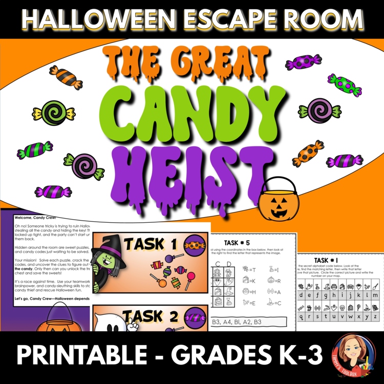 Halloween Escape Room | Reading & Math Mystery Game | Printable Fall Activity